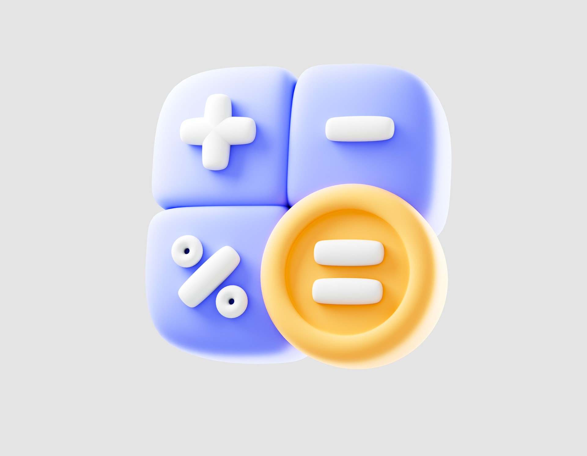 Finance concept. Calculator icon, Counting the budget, cash savings, taxes. 3d rendering